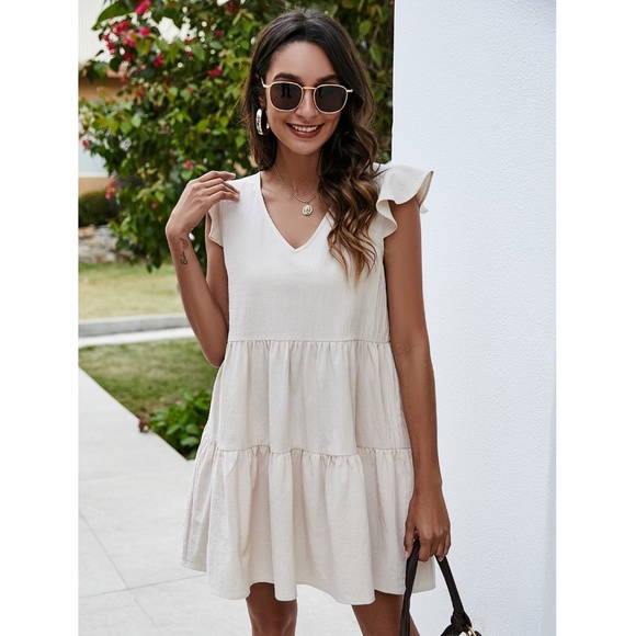 Rouge! Dresses & Skirts - Ruffle Detail A-line V-Neck Mini Dress